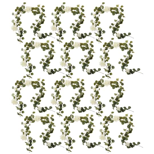 8 Pack: 6ft. Rose & Eucalyptus Garland by Ashland®